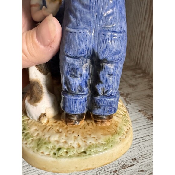 Home Interiors Denim Days 1985 #8888 Boy, Girl, Dog, Birds, Bird House summer - Picture 11 of 16